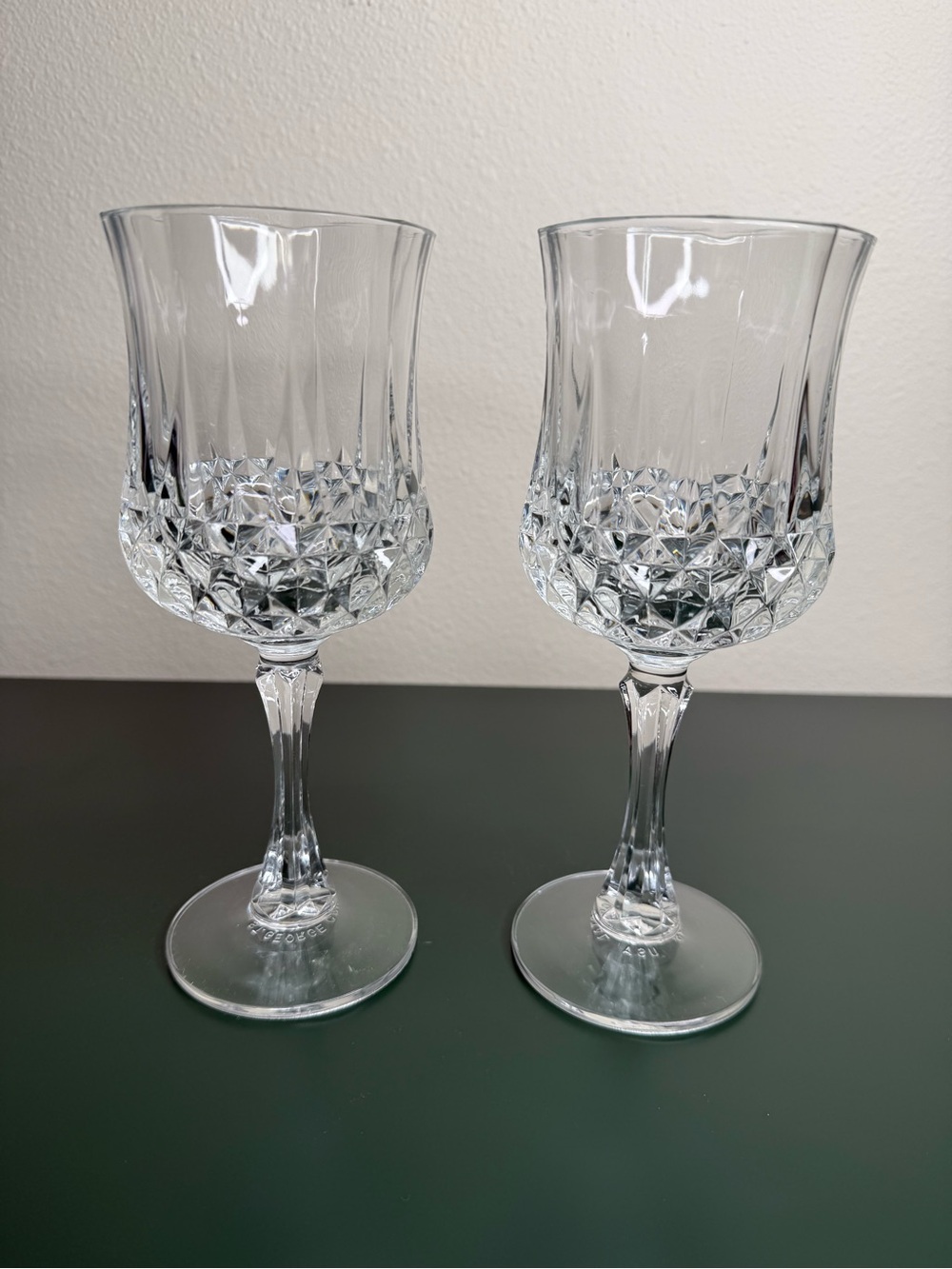 Vintage St. George Crystal American Heritage Wine Water Goblets Set of 2 USA